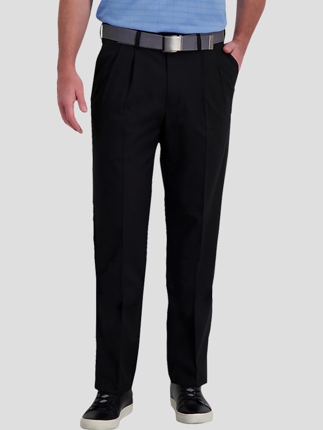TMW_235K_02_HAGGAR_CASUAL_PANTS_BLACK_SOLID_MAIN