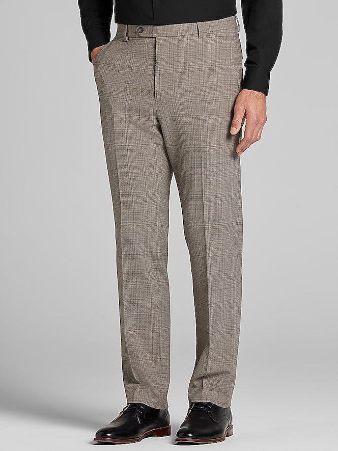 TMW_3BDP_65_PRONTO_UOMO_PLATINUM_SUIT_PANTS_TAUPE_CHECK_WINDOWPANE_MAIN