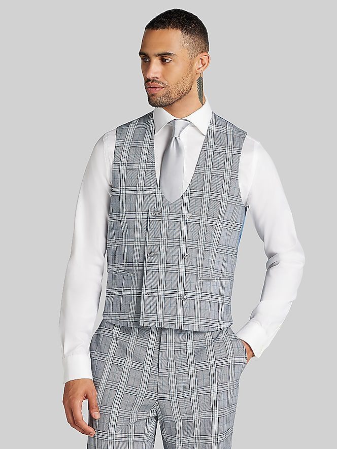 TMW_3BRG_62_JOSEPH_FEISS_SUIT_VESTS_BLACKWHITE_PLAID_MAIN