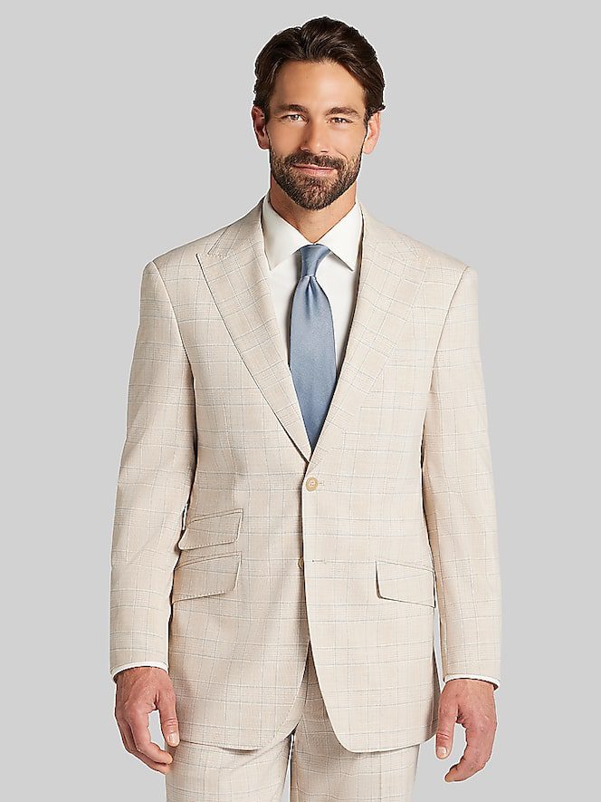 TMW_3BRJ_65_JOSEPH_FEISS_2_PIECE_SUITS_TAN_PLAID_MAIN